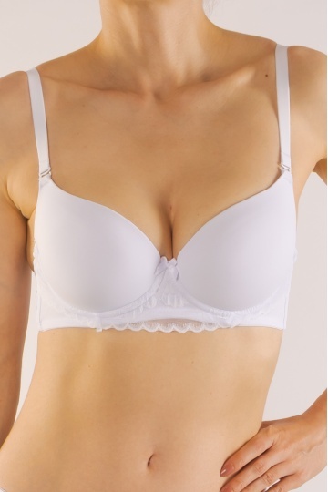 Sutien LARA, cupe preformate soft feel, push-up mediu, cupe B, C, Alb - Img 5
