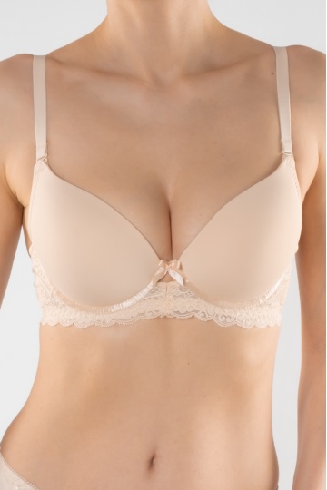 Sutien push-up elegant, cupa preformata Doris, Beige - Img 3