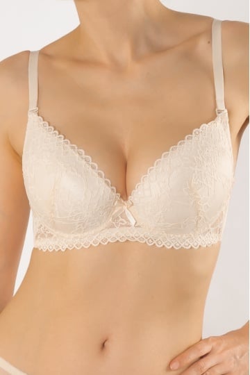 Sutien push-up elegant, cupa preformata IAIRA, Cream - Img 1