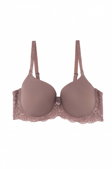 Sutien cupe D si E, culoare maro