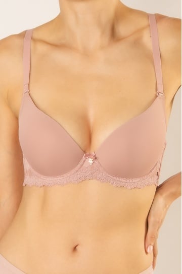 Sutien Sasy cupa preformata graduala, cupe B si C, Dark Roze - Img 3