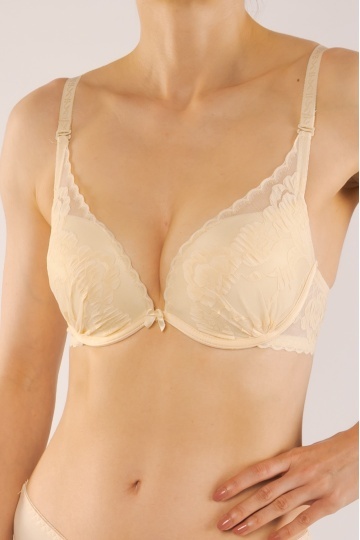 Sutien SOLE extra-push-up cupa preformata, imbracat in dantela, cupe B, C, CREAM - Img 2