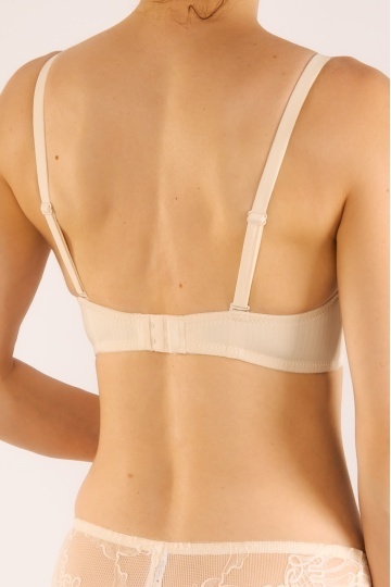 Sutien Stella extra-push-up cupa preformata, imbracat in microfibra eleganta, cupe B, C, Cream - Img 4