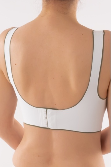 Sutien tip bustiera soft confort fara armatura, cupe moi, din microfibra Nadia, Alb - Img 4