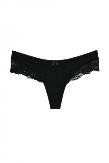 Chilot femei, bumbac si dantela Lola , Negru S - 5XL - Img 2