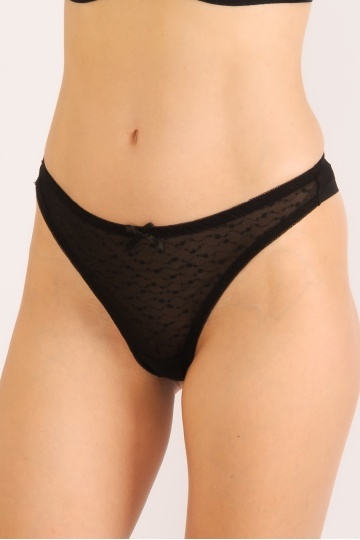 Chiloti eleganti Rosalia, model panty brazilian, din dantela, Negru - Img 2