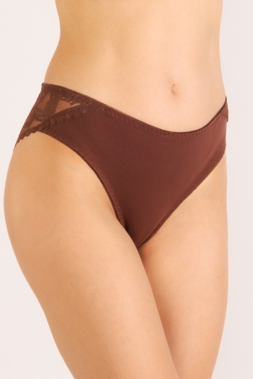 Chiloti femei Luna din bumbac si dantela, CHOCO ( S - XXL ) - Img 3