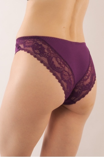 Chiloti femei Luna din bumbac si dantela, Mov ( S - XXL ) - Img 4