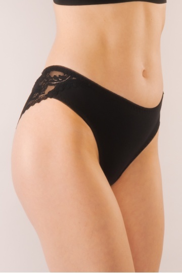 Chiloti femei Luna din bumbac si dantela, Negru ( S - XXL ) - Img 2