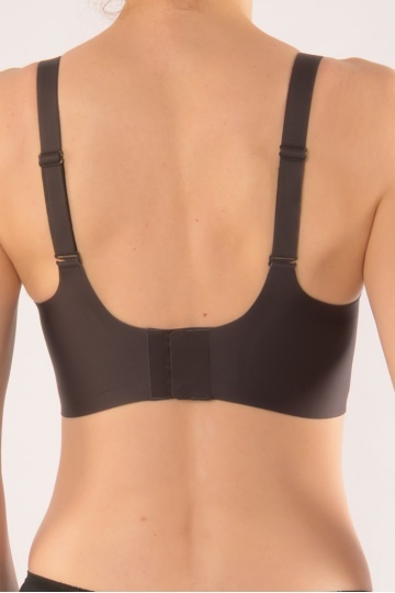 Sutien Antonia, tip bustiera soft confort fara armatura, cupe moi, din microfibra S - 3XL Negru Grafit - Img 4