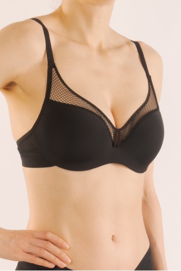 Sutien Coraline push-up mediu, cupa preformata, Negru - Img 3