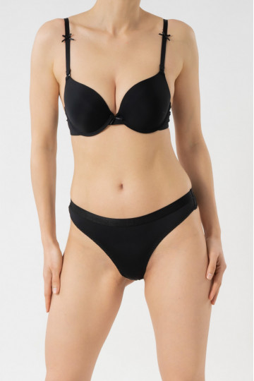 Sutien Gina, Extra Push-up Basic , cupe B si C , Negru - Img 4