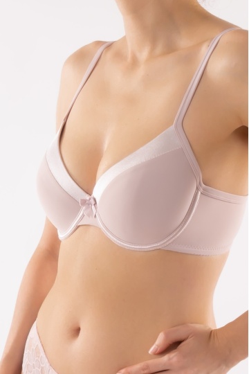 Sutien Lumia cupa subtire, Microfibra, Satin Cappuccino, cupa B, C si D - Img 2