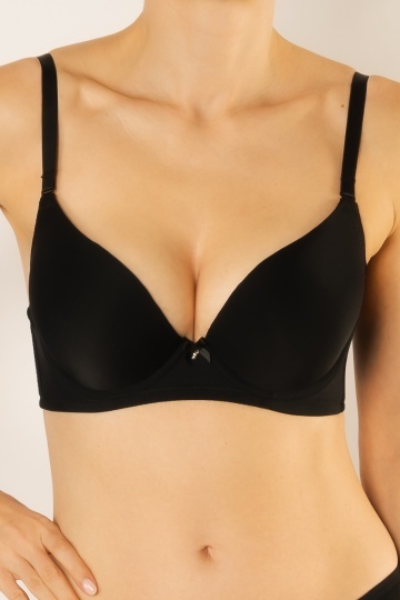 Sutien Nana cupa extra push-up preformata graduala, cupe B si C, Negru - Img 3