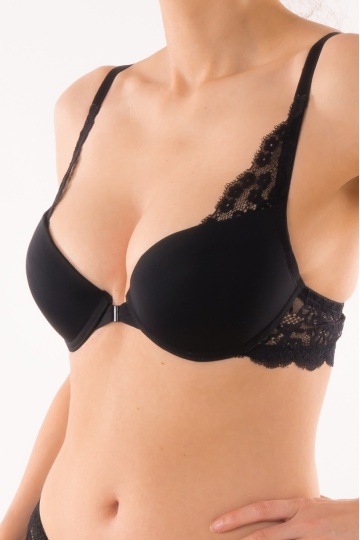 Sutien push-up cu inchidere in fata Nissa , Negru ( cupe B si C ) - Img 3