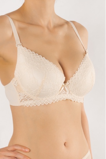 Sutien push-up elegant, cupa preformata IAIRA, Cream - Img 2