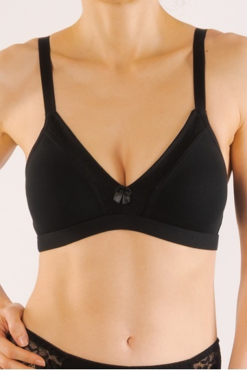 Sutien Sonia BUMBAC, fara armatura si fara burete, cupe B, C, D, si E, Negru - Img 3