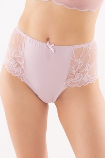 Chiloti eleganti Emma, tip tanga cu talie inalta , Soft Lilac - Img 1