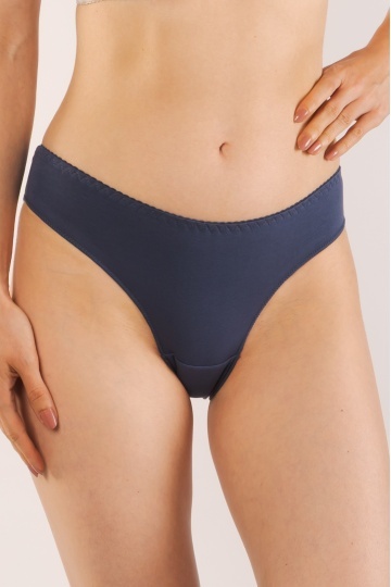 Chiloti femei ALA, clasic din bumbac, talie medie Navy blue - Img 5