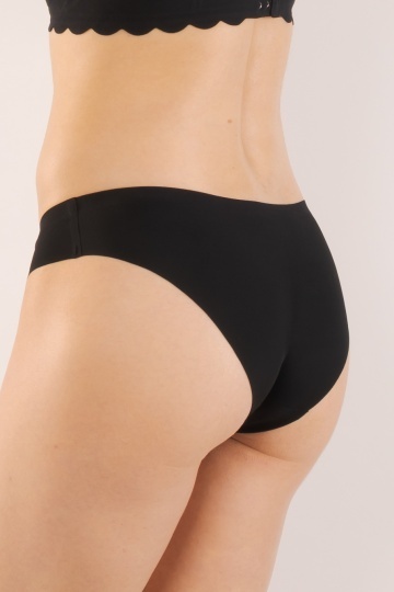 Chiloti laser cut IVY, panty Clasic fara cusaturi la tiv, microfibra, Negru