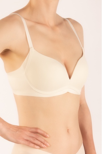Sutien Astrid, cupe A, fara armatura, cupe graduale buretate, Ivory Cream - Img 2
