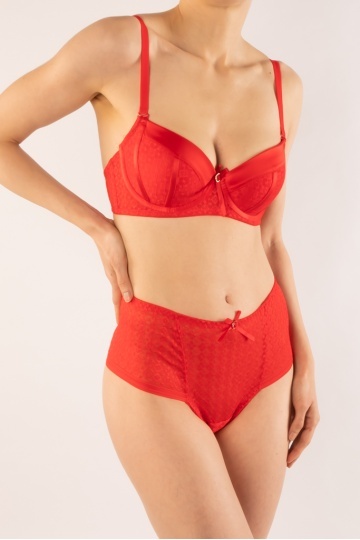 Sutien Chiara push-up elegant, cupa preformata, Rosu - Img 3