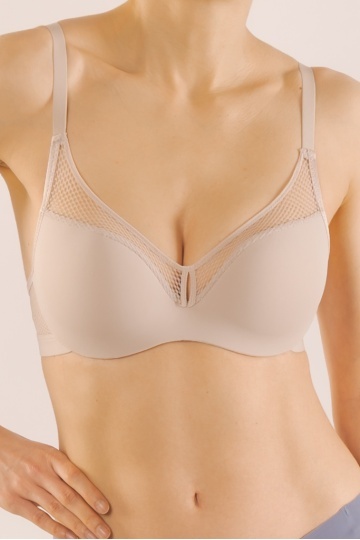 Sutien Coraline push-up mediu, cupa preformata, Sand - Img 2