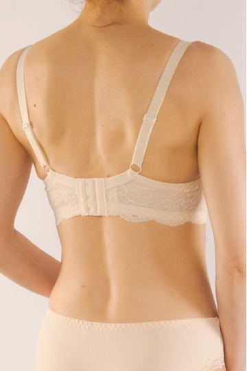 Sutien FABIA, fara armatura, cupe subtiri preformate imbracate in dantela, cupe B, C, D, Cream - Img 5