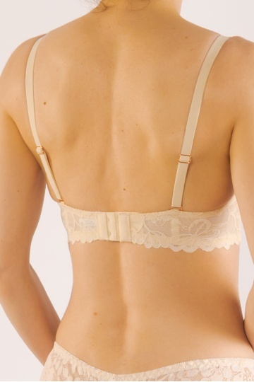 Sutien Leila cupa preformata, imbracata cu dantela ,cupa B si C, Bej - Img 3