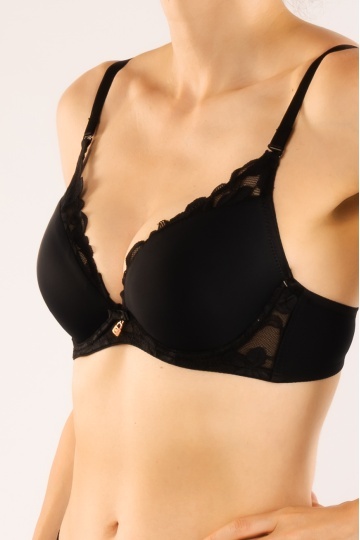 Sutien Lira, cupa preformata, imbracat in microfibra, cupe B, C, Negru - Img 3