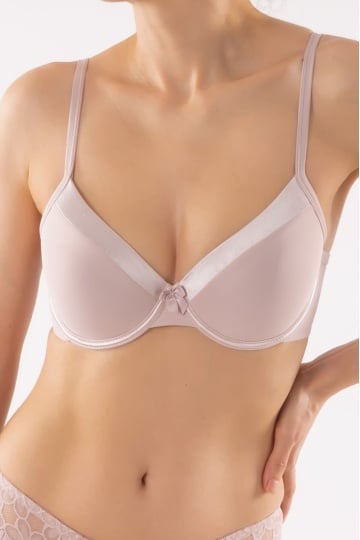 Sutien Lumia cupa subtire, Microfibra, Satin Cappuccino, cupa B, C si D - Img 1