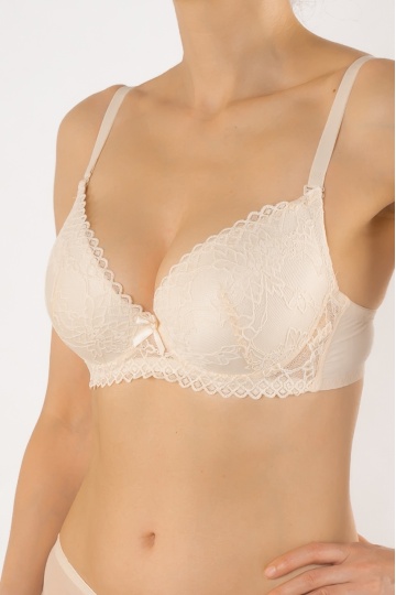 Sutien push-up elegant, cupa preformata IAIRA, Cream - Img 3