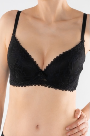 Sutien push-up elegant, cupa preformata IAIRA, Negru - Img 1