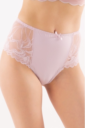 Chiloti eleganti Emma, tip tanga cu talie inalta , Soft Lilac - Img 2