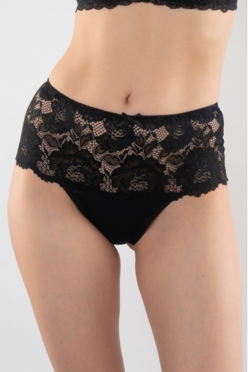 Chiloti eleganti Isla, tip tanga cu talie inalta , Negru M - XXL - Img 2