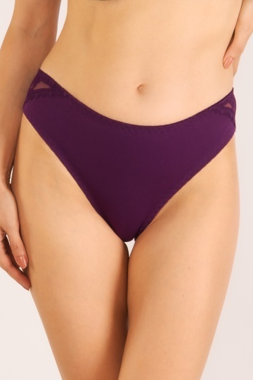 Chiloti femei Luna din bumbac si dantela, Mov ( S - XXL ) - Img 5