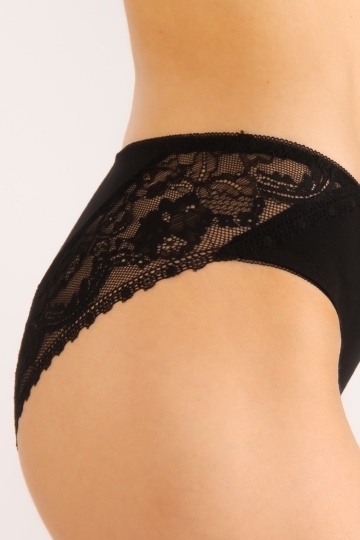 Chiloti femei Luna din bumbac si dantela, Negru ( S - XXL ) - Img 2