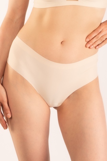 Chiloti laser cut Nuria, panty brazilian fara cusaturi la tiv, microfibra, Cream Nude - Img 5