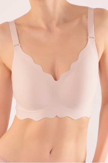 Sutien Antonia, tip bustiera soft confort fara armatura, cupe moi, din microfibra S - 3XL Pastel Pink - Img 3