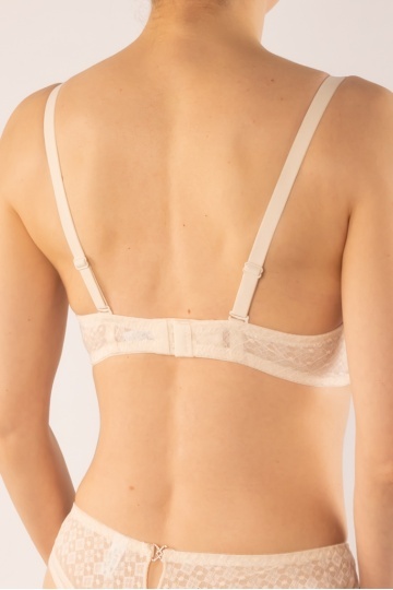 Sutien Chiara push-up elegant, cupa preformata, Cream - Img 4