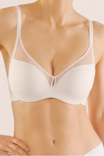 Sutien Coraline push-up mediu, cupa preformata, Alb