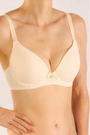 Sutien cupa subtire Magnolia, imbracat in microfibra, cupe B, C, D, Crem - Img 4
