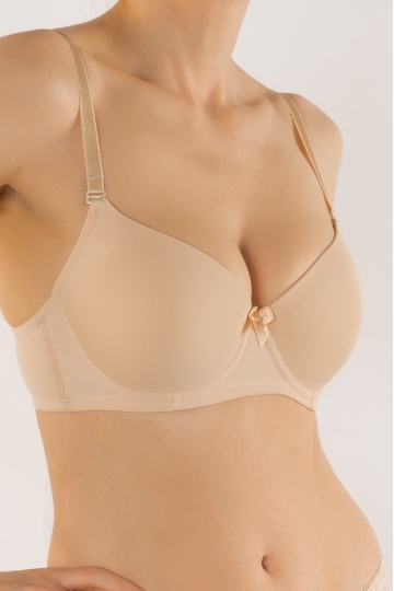 Sutien cupa subtire preformata microfibra, Bella , Bej, cupe B, C, D, E, F - Img 2