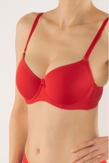 Sutien cupa subtire preformata microfibra, Bella , Rosu, cupe B, C, D - Img 3