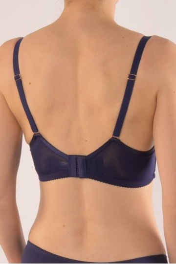 Sutien Dalia cupa moale captusita, imbracata cu dantela ,cupa C si D, Indigo - Img 4
