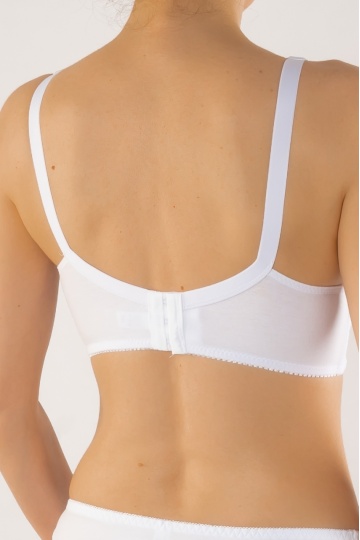 Sutien Elena, fara armatura din bumbac, cupe B, C si D, Alb - Img 2