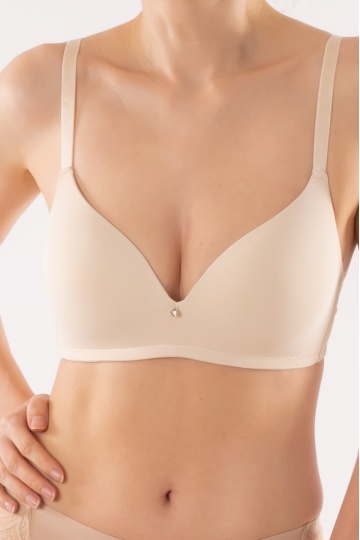 Sutien Eliza fara armatura, cupe burete moale, Cream beige, cupe B, C si D - Img 2