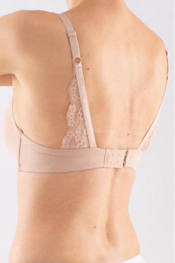 Sutien Eliza fara armatura, cupe burete moale, Nude Cappuccino, cupe B, C si D - Img 5