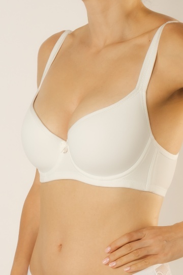 Sutien Lina extra confort cupa adanca preformata microfibra, Alb, cupe C si D - Img 4