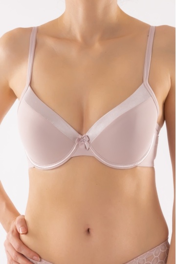 Sutien Lumia cupa subtire, Microfibra, Satin Cappuccino, cupa B, C si D - Img 3